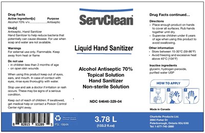 Liquid Hand Sanitizer 3.78 Litres Ndc 64646-329-04 (Liquid Label 3780ml)